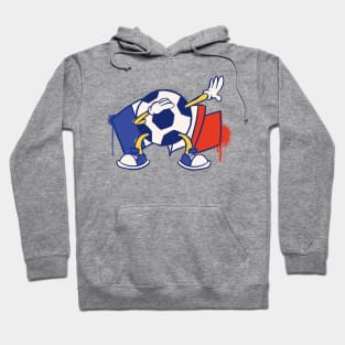 Dabbing Soccer Ball Cartoon France French Flag Football Hoodie